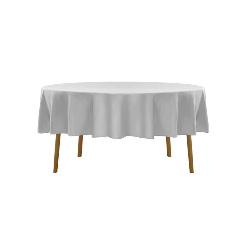 Cupuamon 70 inch Round Tablecloth Washable Polyester Table Cloth Decorative Table Cover for Wedding Party Dining Banquetï¼ˆ70 inch,Silverï¼‰ - Image 2